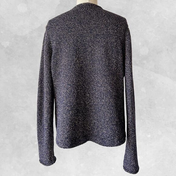 Eileen Fisher Marled Open Front Fringe Cardigan Sweater - Women's Size Petite M - Picture 5 of 7